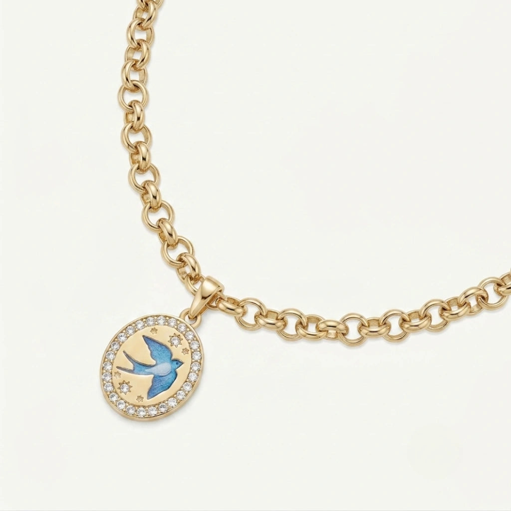 Homeward Swallow Necklace pendant and chain